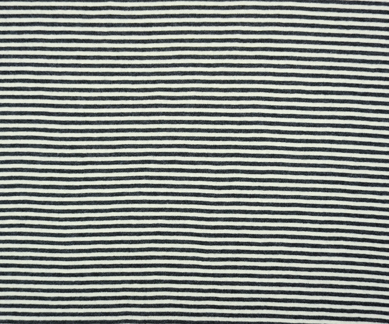 Black-White Poly Blend Stretch Stripe Jersey Knit Fabric
