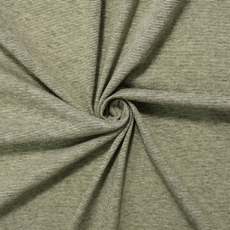 Deep Green-White Poly Spandex Stretch Stripe Jersey Knit Fabric