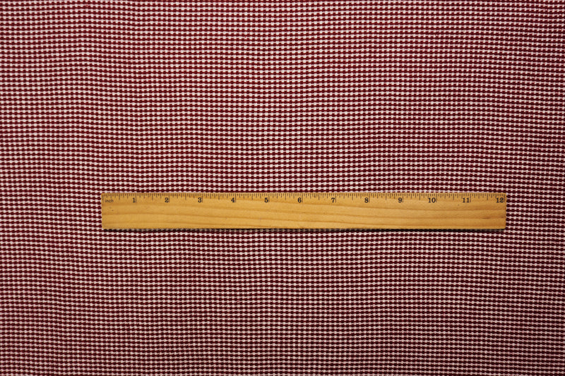 Red-White Poly Blend Stretch Texture Double Knit Fabric