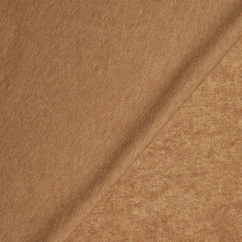 Brown Poly Spandex Stretch Solid Baby French Terry Knit Fabric
