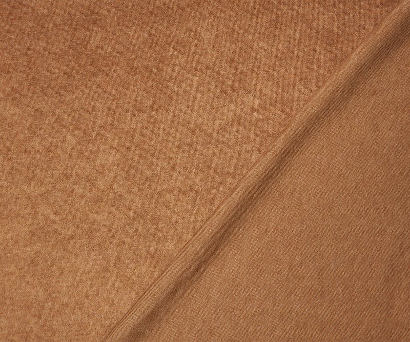 Brown Poly Spandex Stretch Solid Baby French Terry Knit Fabric