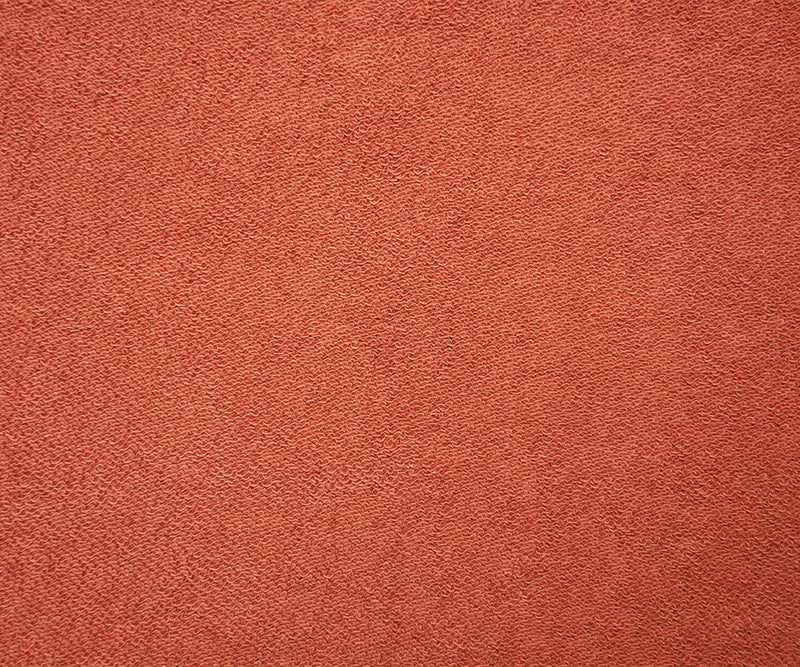 Coral Orange Poly Blend Stretch Solid Terry Knit Fabric