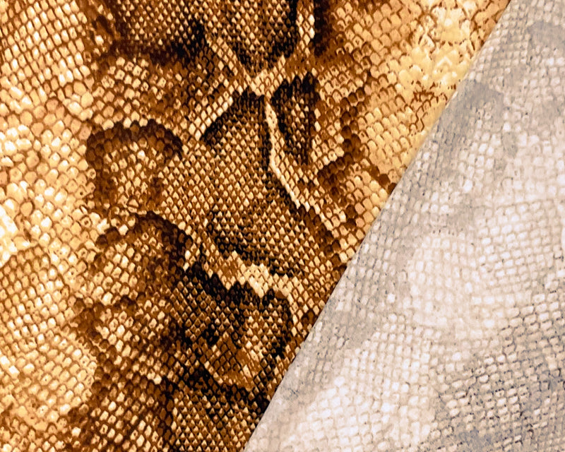 Brown-Multi Poly Spandex Stretch Reptile Print DB Jersey Knit Fabric