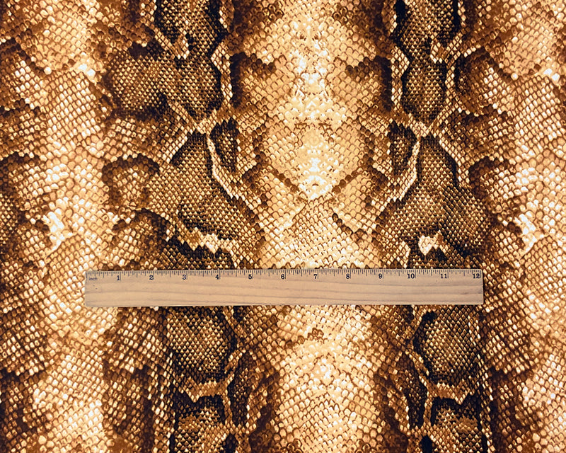 Brown-Multi Poly Spandex Stretch Reptile Print DB Jersey Knit Fabric