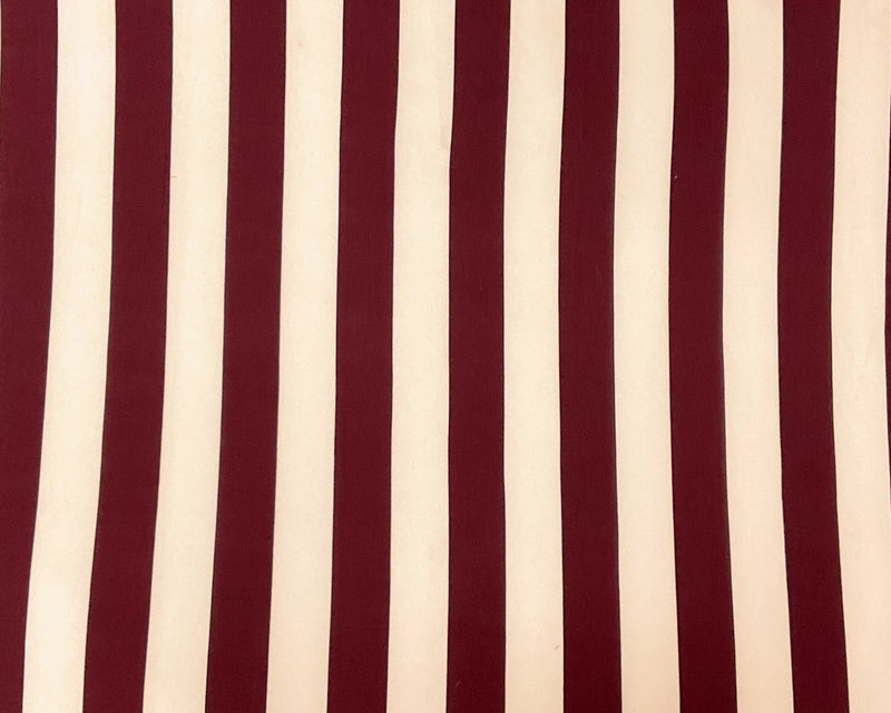 Brown-Off-White Poly Spandex Stretch Stripe Print DB Jersey Knit Fabric