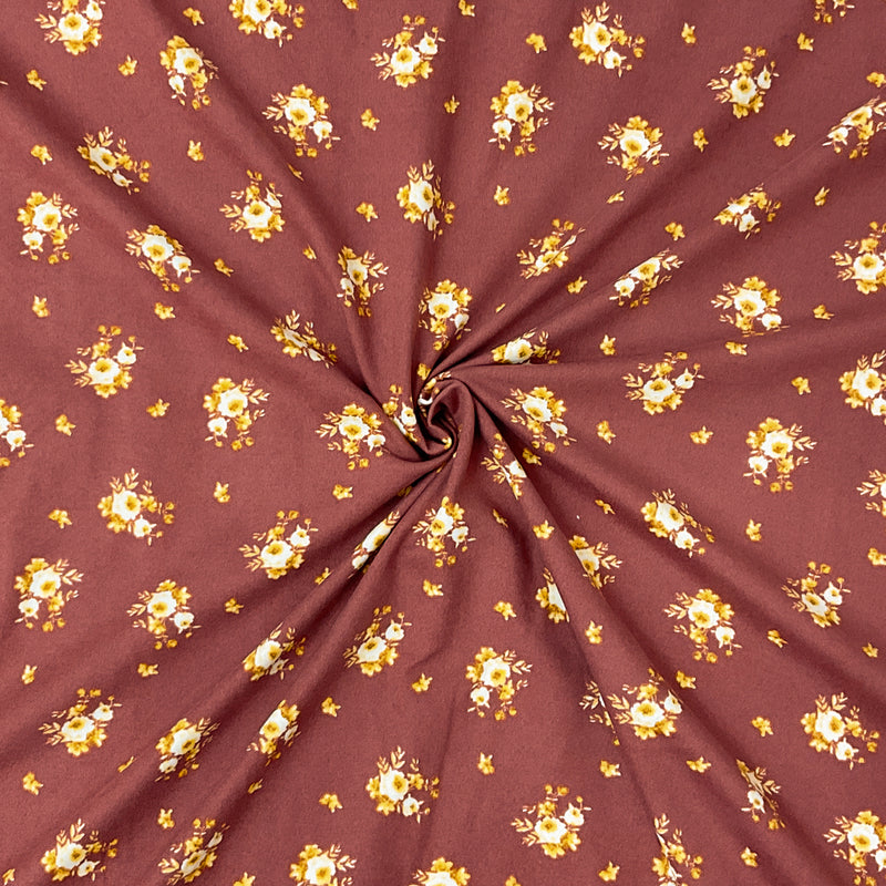 Red-Multi Poly Spandex Stretch Floral Print DB Jersey Knit Fabric
