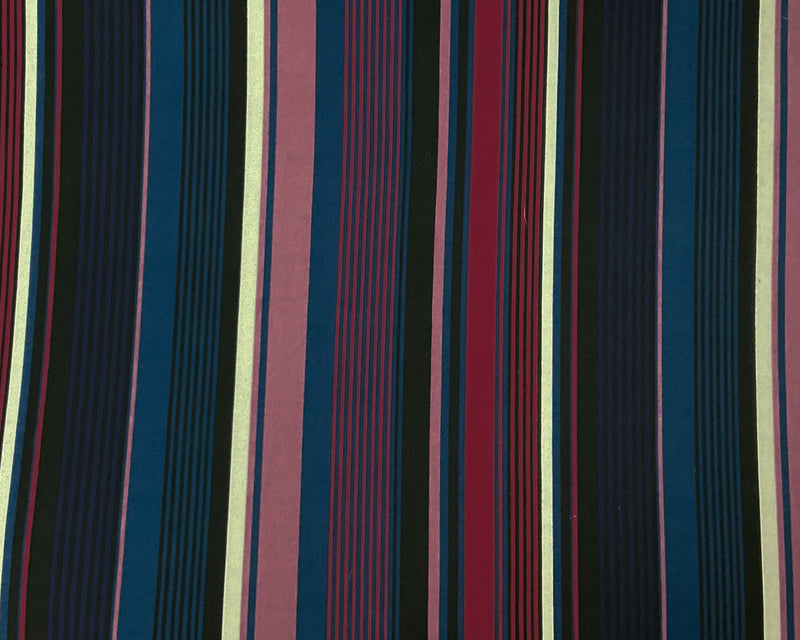 Burgundy Red-Multi Poly Spandex Stretch Stripe Print DB Jersey Knit Fabric