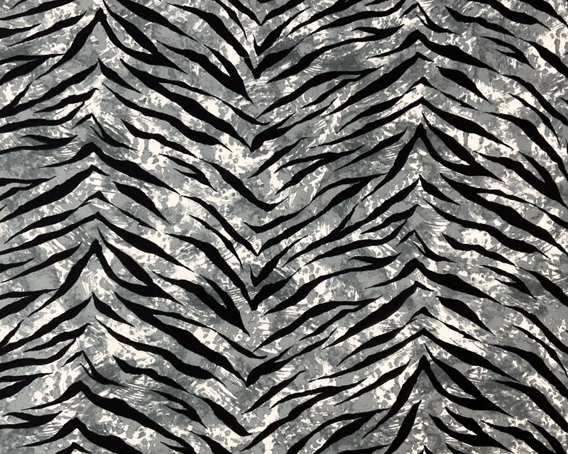 3 YD PC-Gray-Multi Poly Stretch Spandex Abstract Stripe Print DB Jersey Knit Fabric