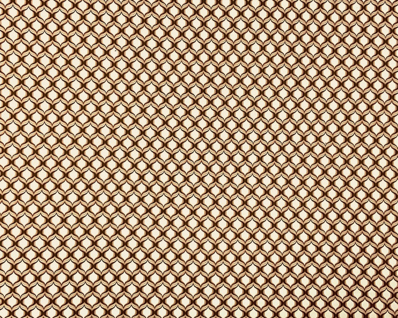 Brown-Multi Poly Spandex Stretch Abstract Ogee Print DB Jersey Knit Fabric