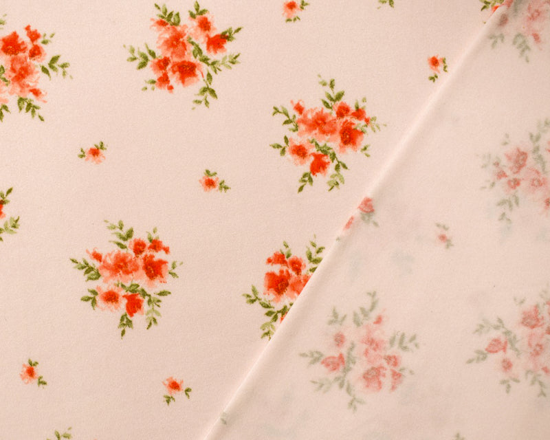 Pink-Multi Poly Stretch Floral Print DB Jersey Knit Fabric
