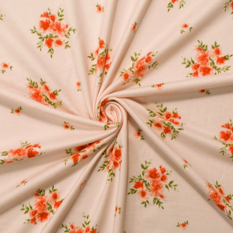 Pink-Multi Poly Stretch Floral Print DB Jersey Knit Fabric