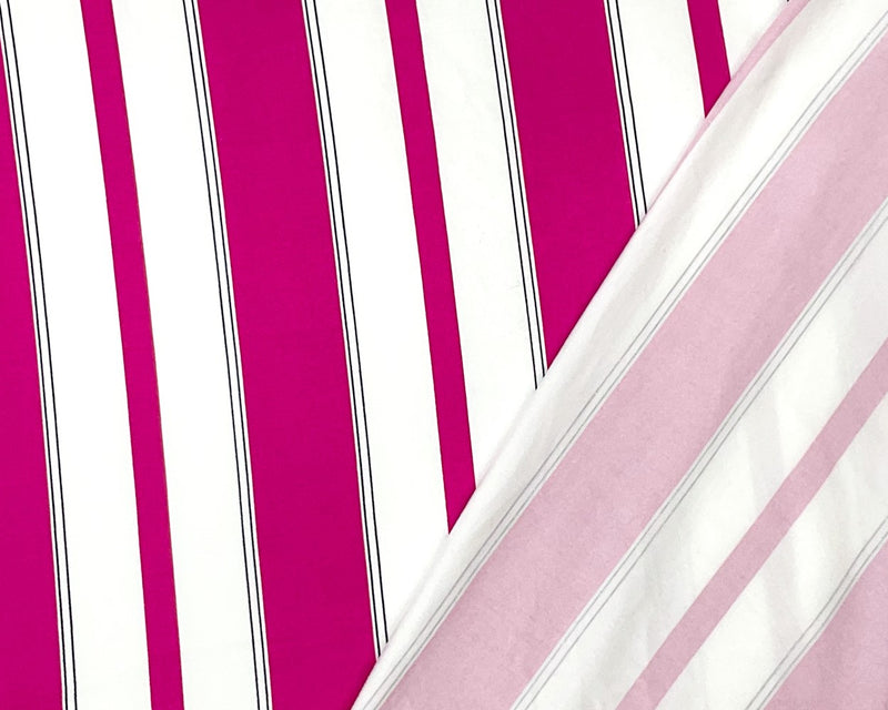 Pink-Multi Poly Stretch Spandex Vertical Stripe Print DB Jersey Knit Fabric
