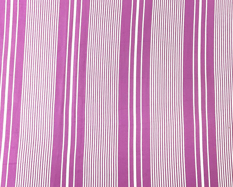 Lilac Purple Poly Stretch Vertical Stripe Print DB Jersey Knit Fabric