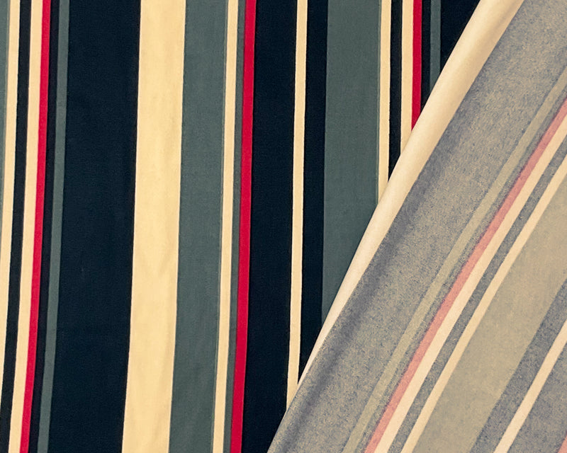 Black Poly Stretch Vertical Stripe Print DB Jersey Knit Fabric