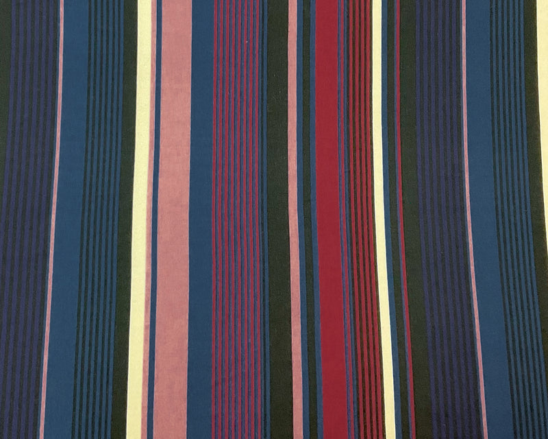 Red-Multi Poly Spandex Stretch Vertical Stripe Print DB Jersey Knit Fabric