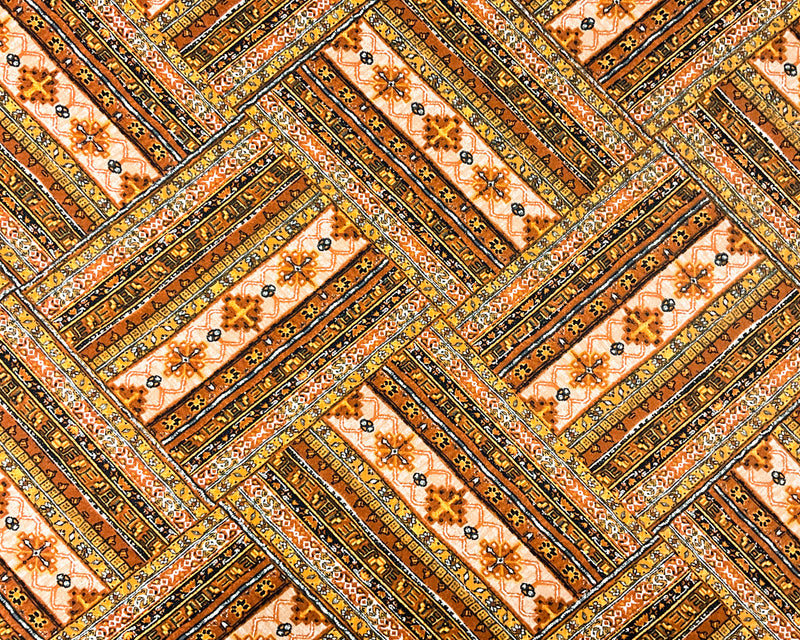 Brown-Multi Poly Stretch Spandex Aztec Print DB Jersey Knit Fabric