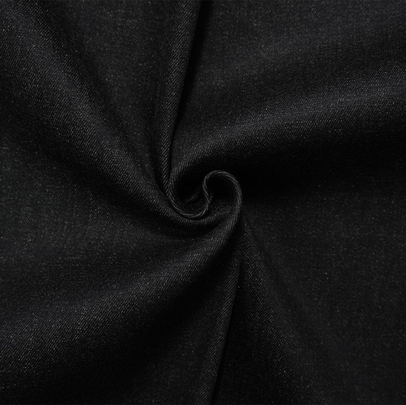Black 12 oz. Cotton Spandex Stretch Denim Twill Woven Fabric