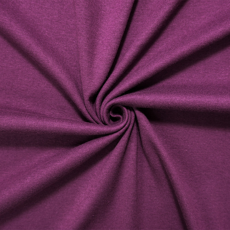 Purple Organic Cotton Solid 1X1 Rib Knit Fabric
