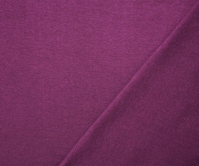 Purple Organic Cotton Solid 1X1 Rib Knit Fabric