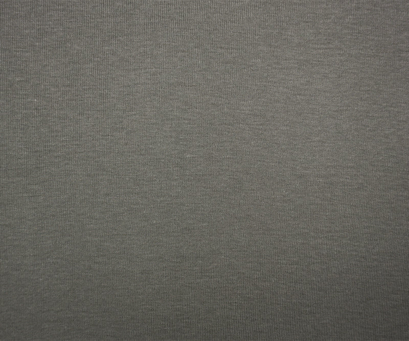 Gray Organic Cotton Solid 1X1 Rib Knit Fabric