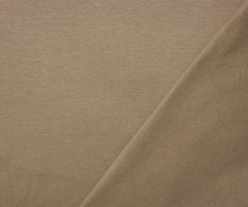 Brown Organic Cotton Solid 1X1 Rib Knit Fabric