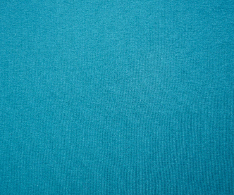 Teal Organic Cotton Solid 1X1 Rib Knit Fabric