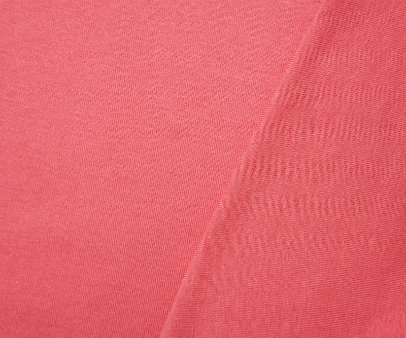 Pink Organic Cotton Solid 1X1 Rib Knit Fabric