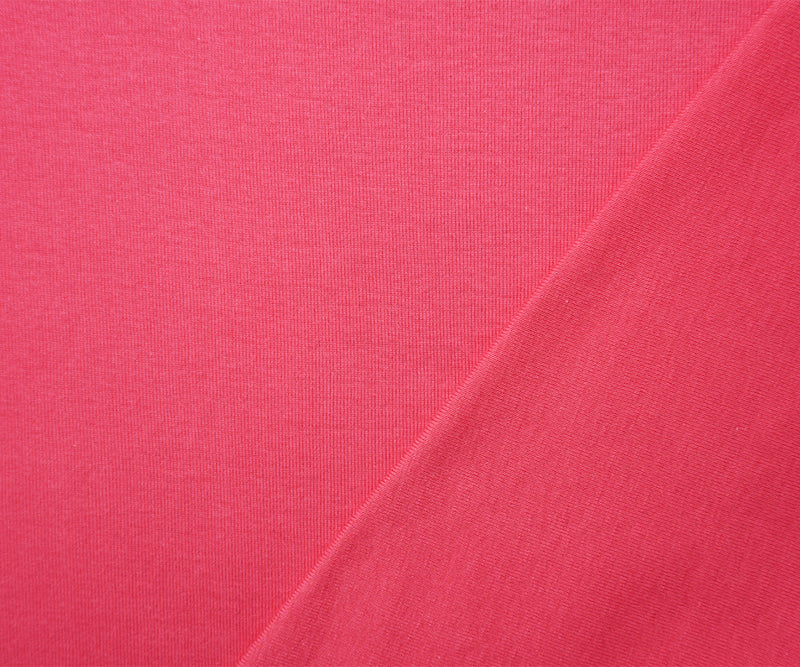 Dark Pink Organic Cotton Solid 1X1 Rib Knit Fabric