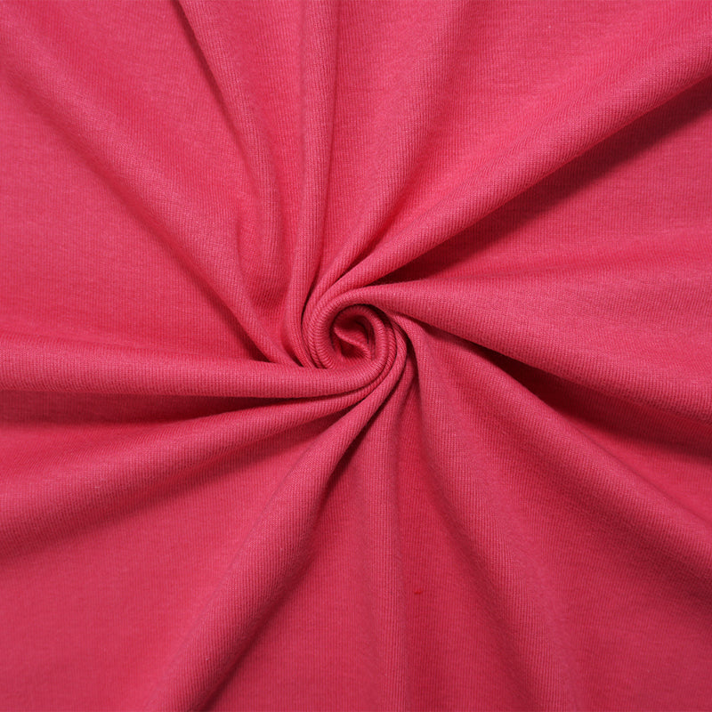 Dark Pink Organic Cotton Solid 1X1 Rib Knit Fabric