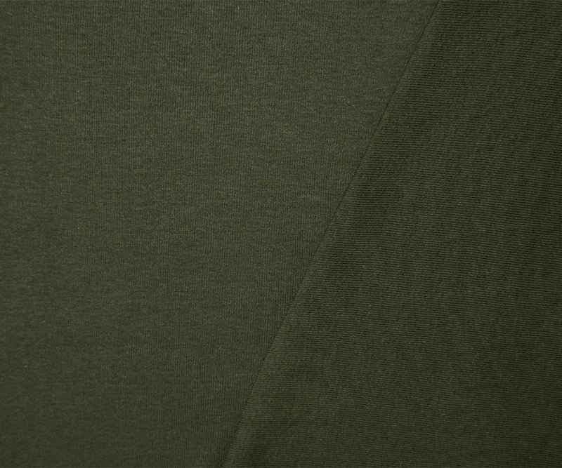 Green Organic Cotton Solid 1X1 Rib Knit Fabric