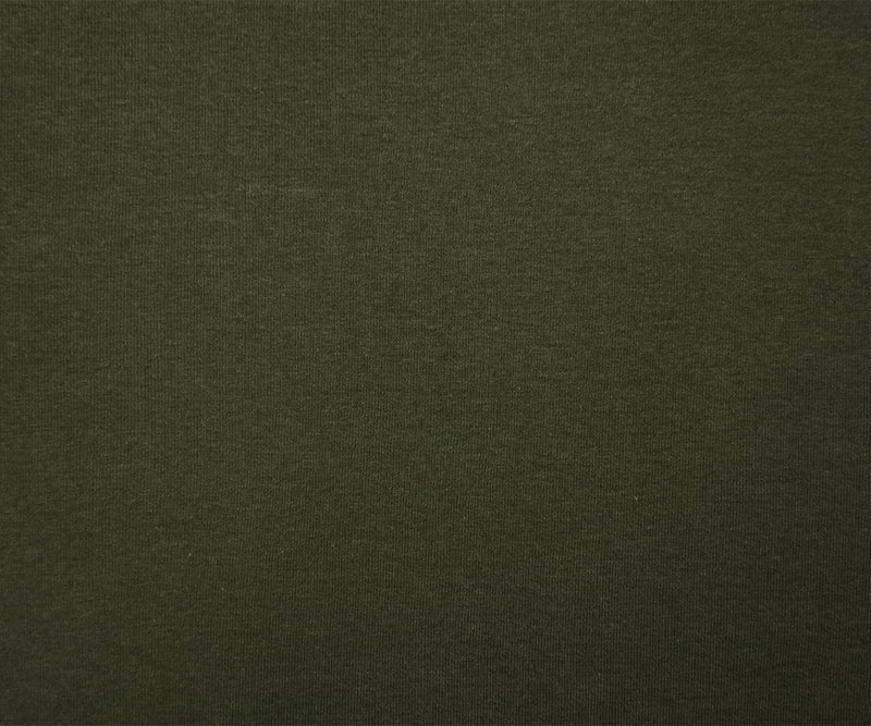Green Organic Cotton Solid 1X1 Rib Knit Fabric