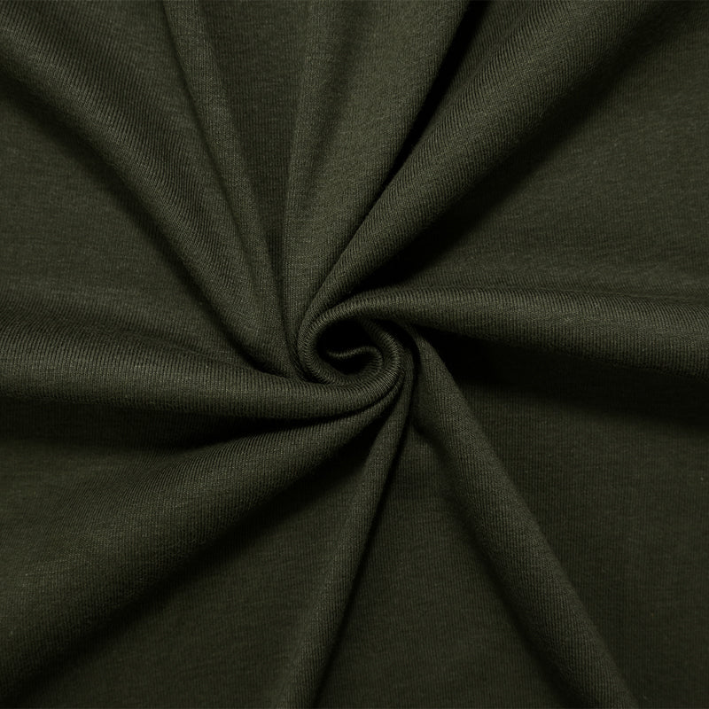 Green Organic Cotton Solid 1X1 Rib Knit Fabric