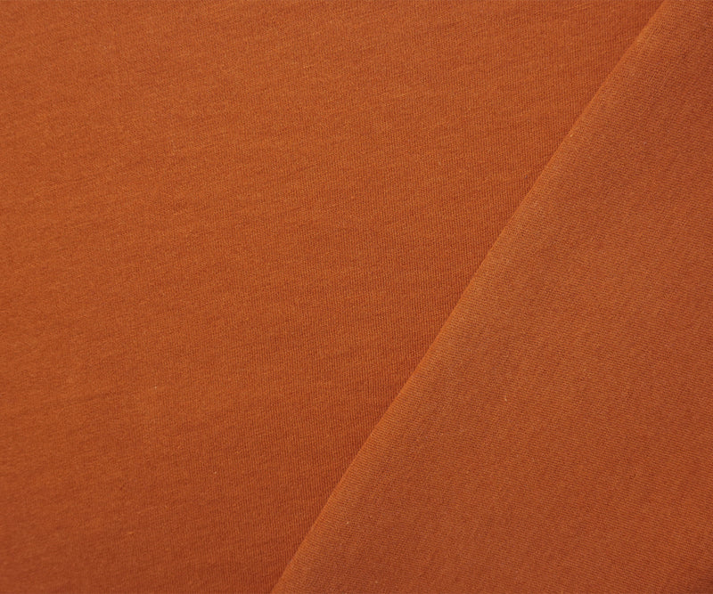 Brown Organic Cotton Solid 1X1 Rib Knit Fabric