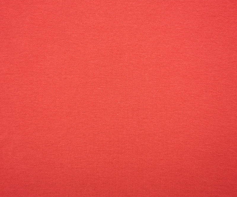 Red Organic Cotton Solid 1X1 Rib Knit Fabric