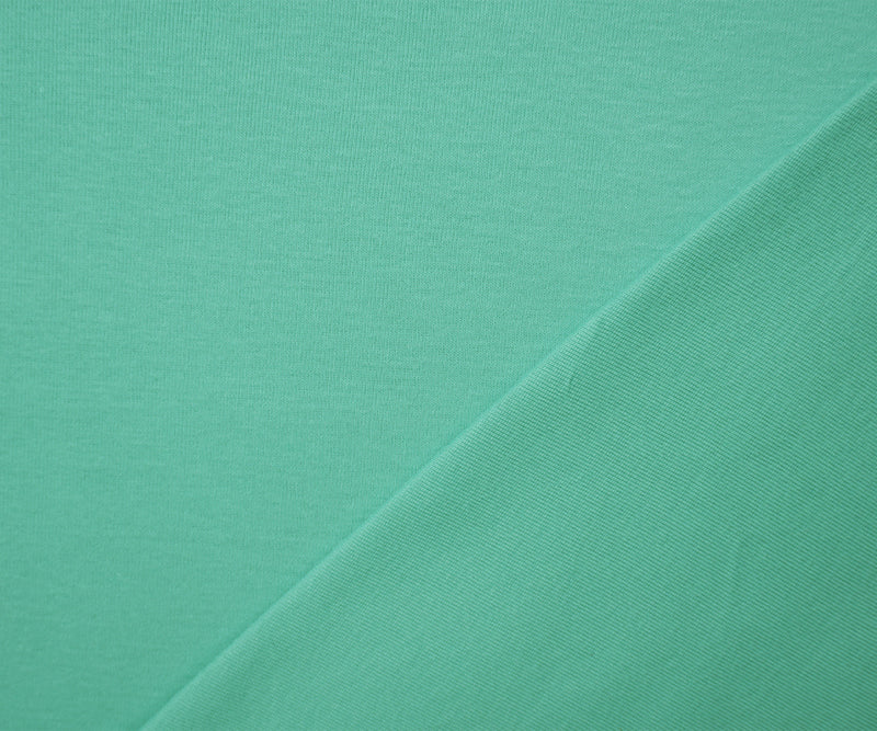 Teal Organic Cotton Solid 1X1 Rib Knit Fabric