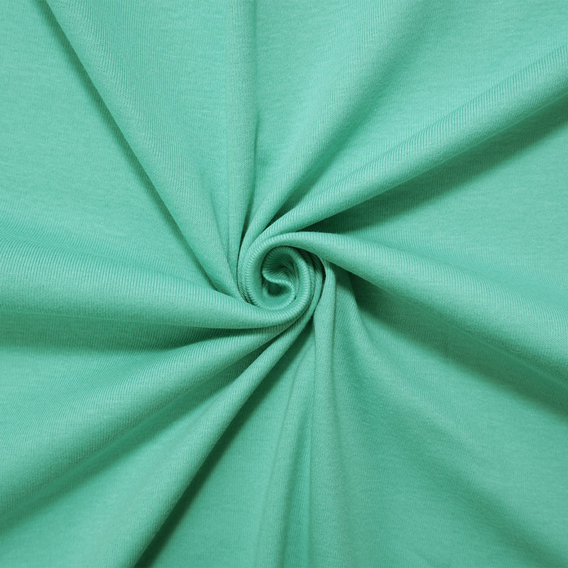 Teal Organic Cotton Solid 1X1 Rib Knit Fabric