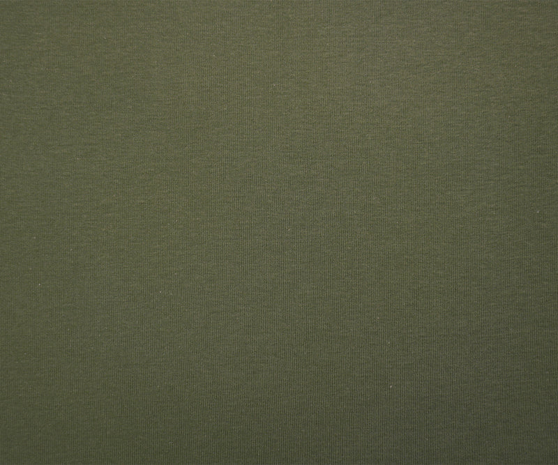 Green Organic Cotton Solid 1X1 Rib Knit Fabric