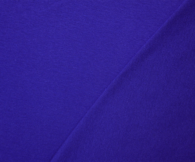 Blue Organic Cotton Solid 1X1 Rib Knit Fabric