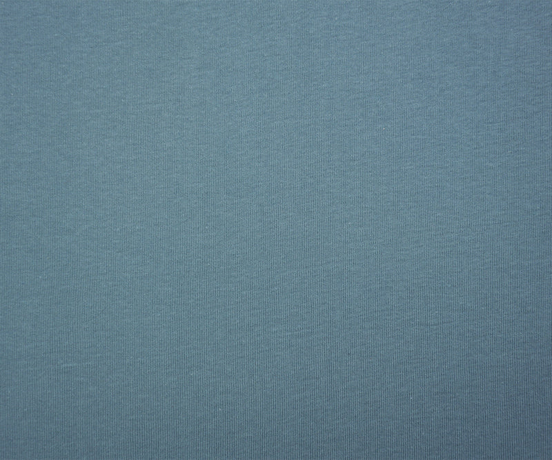 Blue Organic Cotton Solid 1X1 Rib Knit Fabric