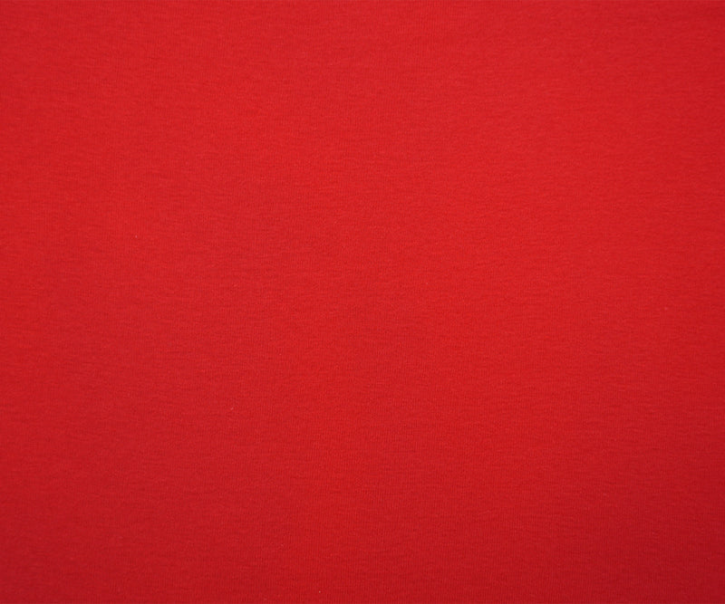 Red Organic Cotton Solid 1X1 Rib Knit Fabric