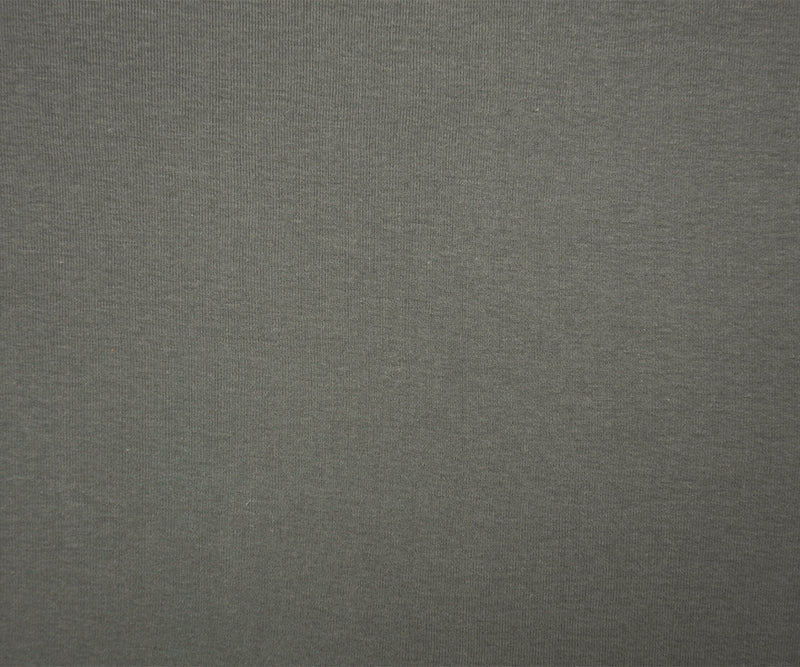 Gray Organic Cotton Solid 1X1 Rib Knit Fabric