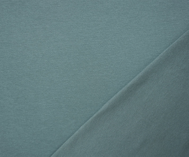 Green Organic Cotton Solid 1X1 Rib Knit Fabric