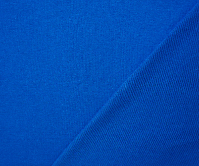 Blue Organic Cotton Solid 1X1 Rib Knit Fabric