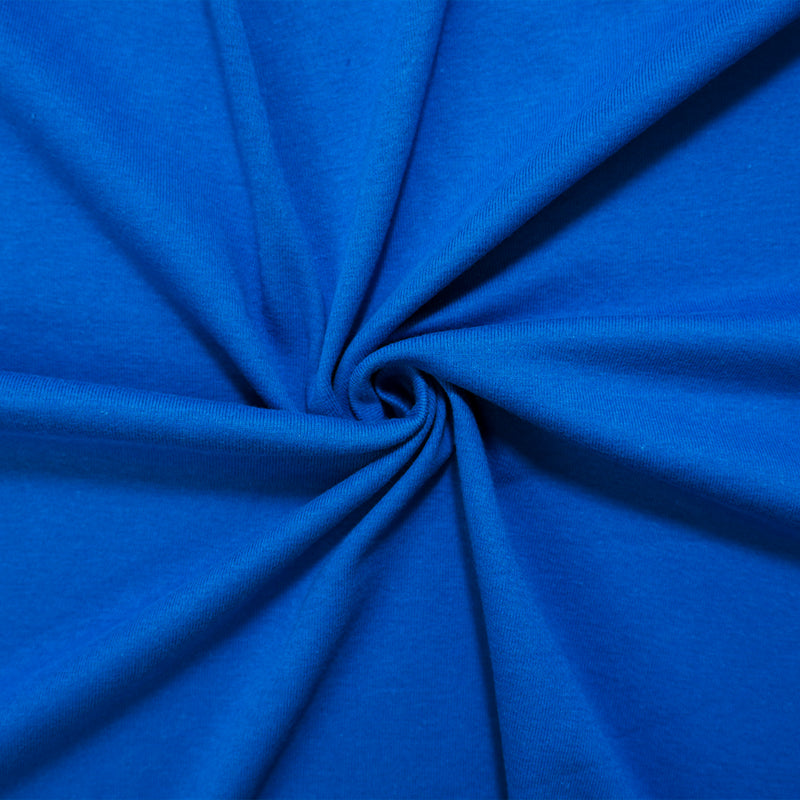 Blue Organic Cotton Solid 1X1 Rib Knit Fabric