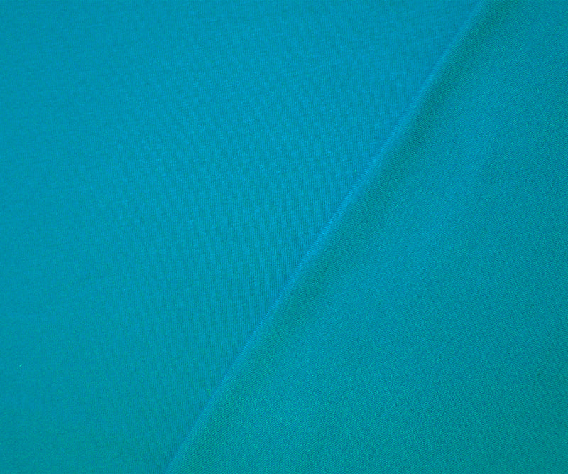 Turquoise Organic Cotton Solid 1X1 Rib Knit Fabric