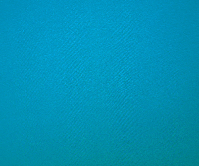 Turquoise Organic Cotton Solid 1X1 Rib Knit Fabric