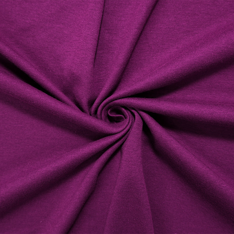 Purple Organic Organic Cotton Solid 1X1 Rib Knit Fabric