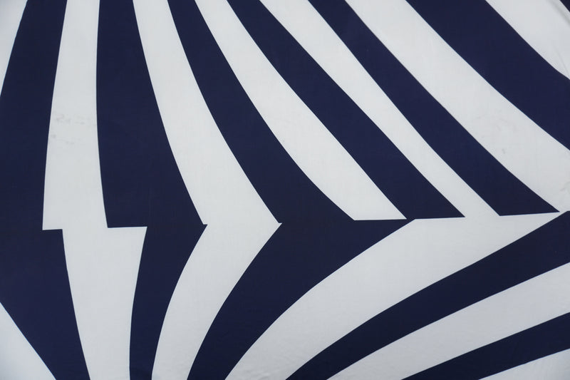 Navy-Ivory Poly Chevron Printed ITY Jersey Knit Fabric