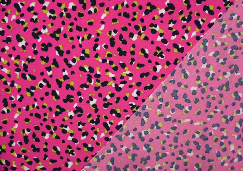 Pink-Navy-Multi Poly Stretch Abstract ITY Jersey Knit Fabric