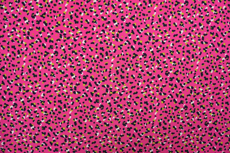 Pink-Navy-Multi Poly Stretch Abstract ITY Jersey Knit Fabric